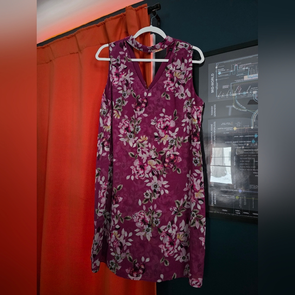 White House Black Market Purple Floral Mini Dress